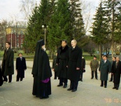 Во время визита в Кузбасс президента Белоруссии А. Лукашенко. Октябрь 1998 года