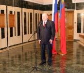Выступает премьер Михаил Фрадков. Февраль 2006